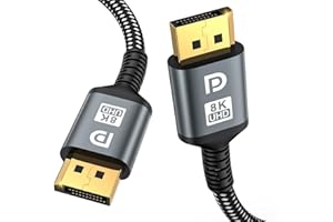 jojobnj 16K DisplayPort Cable 2.1, 15 FT DP Cable [16K@60Hz, 8K@120Hz, 4K@240Hz, 40Gbps] | Gold-Plated DP to DP for Gaming Monitor, PC | Supports HDR, HDCP, FreeSync, G-Sync, RTX 4090, 7900XTX