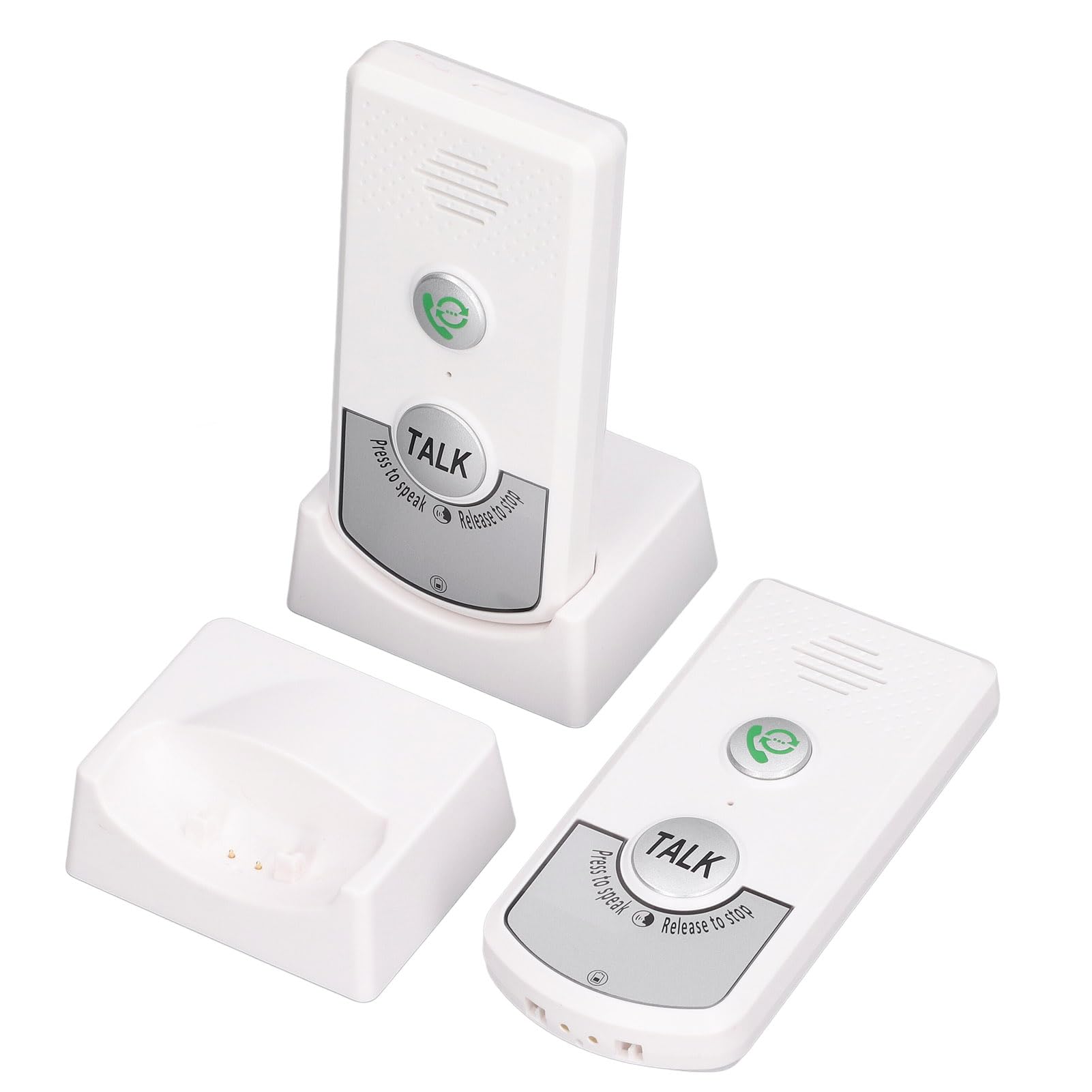 Wireless Home Intercom System for Elderly, Two Way Talk Communication Caregiver Pager, Nurse Calling Home Intercom System for Patient Senior Disabled Pregnant (White)