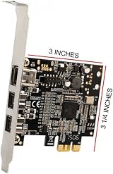 Syba PCI-Express Firewire Card 2x 1394b 1x 1394a TI Chipset Low Profile view 3