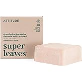 ATTITUDE Strengthening Shampoo Bar, Natural Origin, for Hair Repair & Breakage, Blue Clay & Caffeine, EWG Verified & Clean Ingredients, Vegan, Sandalwood & Cedar Scent, 4 Oz