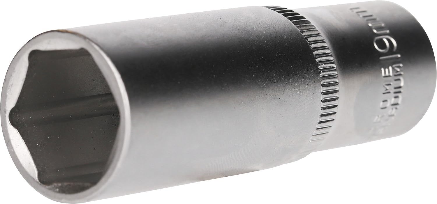BRILLIANT TOOLS BT022829 1/2 Inch Hexagonal Socket, Long Design, 19 mm [Powered by KS Tools]