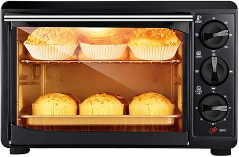 Amazon Co Jp 32l家庭用 多機能電気オーブン 上下のチューブに独立した温度制御 4層のベーキング位置 調整可能な温度0 230 60分タイマー1500w ホーム キッチン