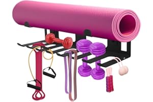 Multi-Purpose Gym Equipment Storage Rack, Stainless Steel Rack Organizer Wall Mount with Screws Home Gym Accessories for Foam