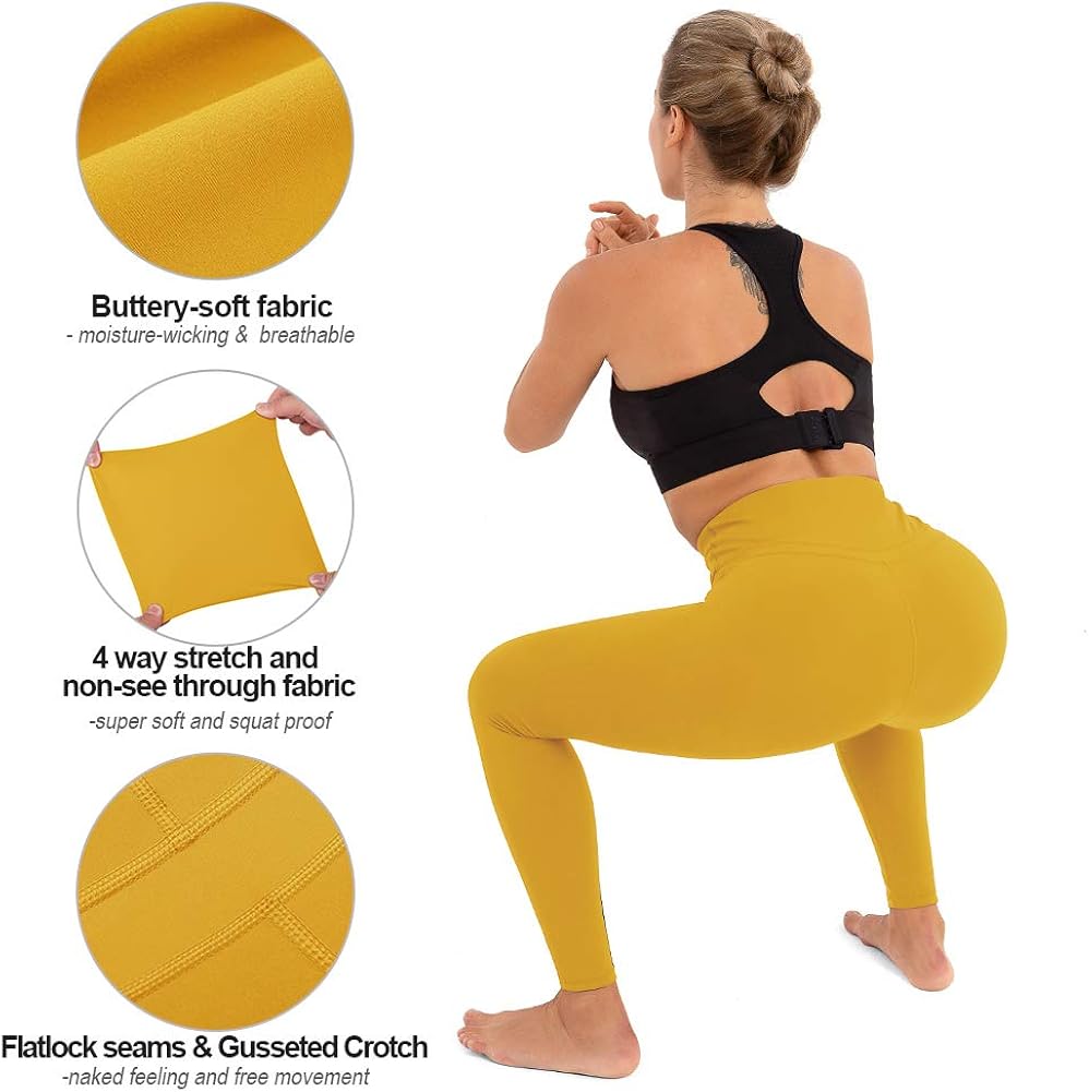 BOSTANTEN High Waist Leggings for Women Tummy Control Yoga Pants Ultra Soft Running Tights with Inner Pocket: Clothing