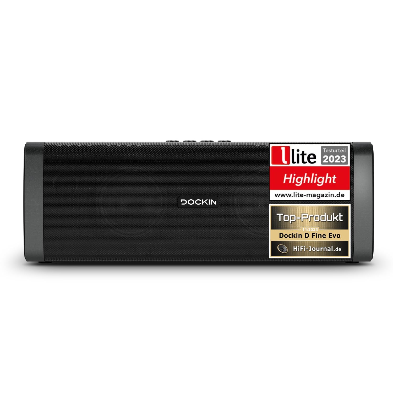 DOCKIN D FINE 50W HiFi Bluetooth Speaker - Portable Mini Sound System with Clear 2-Way Stereo, Loud Bass & Built-In Power Bank - Waterproof, Dust-Proof IP55 Body for Outdoor Use - 10-Hour Play Time