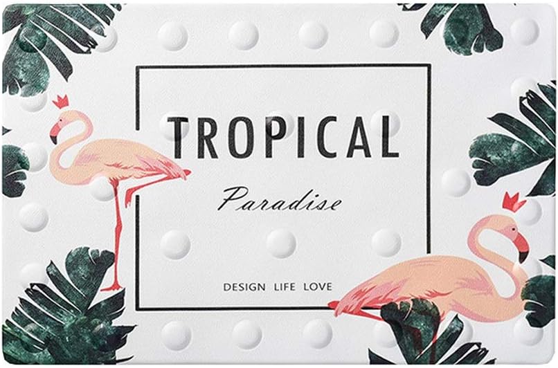 QQSX Bathroom Suction Cup Non-Slip Mat Shower Mats Non Slip Waterproof Foot Pad Non Slip Bath Mat Clear (Color : Flamingo-2)