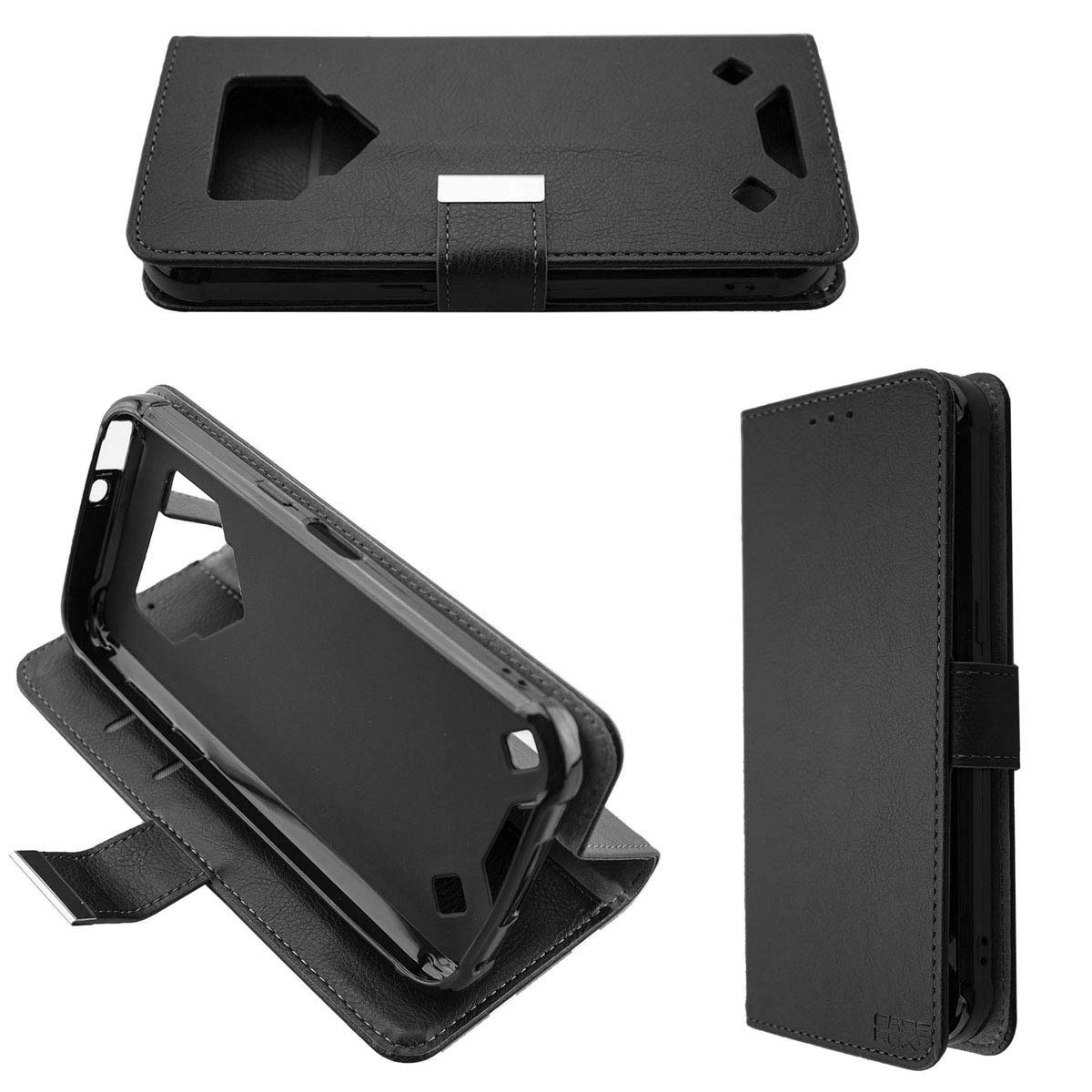 caseroxx Bookstyle-Case for Blackview BV9800 / BV9800 Pro, Cover, faux leather, black, Card Slots & Magnetic Closure