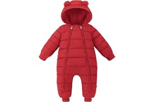 XMWEALTHY Baby Snowsuit Toddler Girl Clothes Cute Hooded Double Zipper Boys Winter Coat Unisex Romper for Infant
