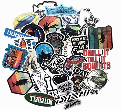 50 Pcs/Lot Funny Fishing Slogen Brand Stickers For Fishing Boat Tackle Box Tool Car Chair Waterproof Graffiti Decal