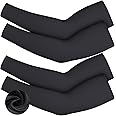 4 Pieces Thermal Arm Warmer Compression Arm Sleeve for Men Women Winter Outdoor Activities Cycling Basketball Running
