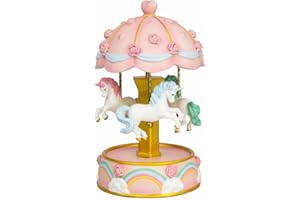 YT3 Studio Carousel Music Box, Musical Carousel Horse Color Changing LED Lights Unicorn Music Boxes for Girls Musical Gift for Women Daughter Granddaughter Birthday Gifts,Plays You are My Sunshine