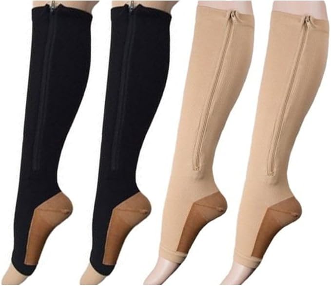 EWRGG Medical Zipper Compression Socks Zip Toeless 2030 mmhg Pregnancy