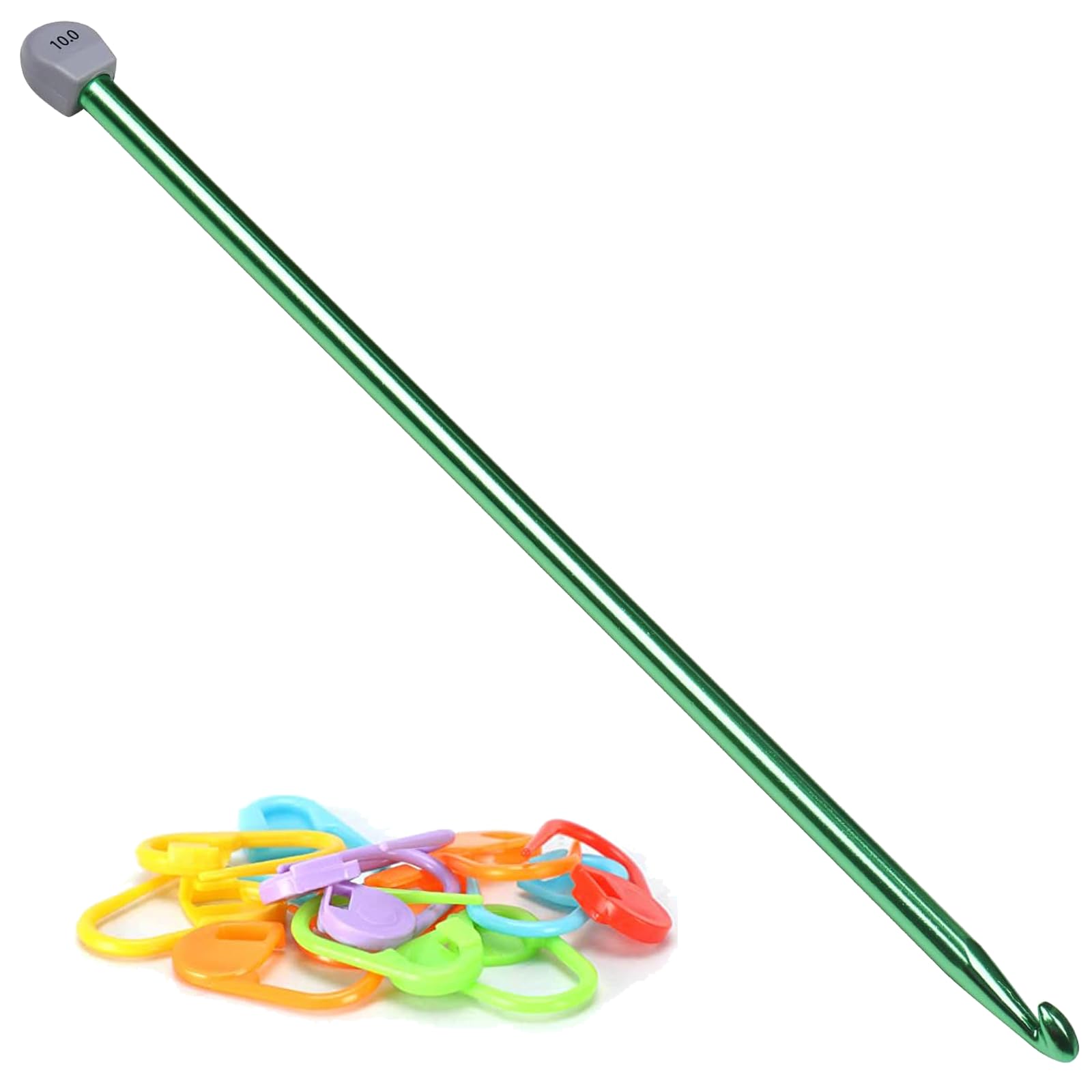 Aeelike 10mm Tunisian Crochet Hook, 35cm Extra Long Crochet Hook for Tunisian UK, Metal Aluminium Tunisian Afghan Crochet Hook Knitting Needles for Beginners and Large Tunisian Crochet Scarf Project