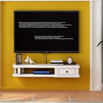 Kucheks Holz Schwimmende Tv Regale Stander Wand Medienkonsole Unterhaltungsregal Halterung Dvd Kabelbox Rustikales Wandregal Schubladenbraun 80 Cm 31 Zoll Amazon De Kuche Haushalt