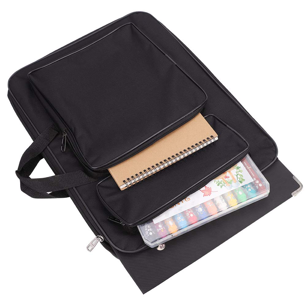 IBLUELOVER Art Portfolio Case A3 Artist Drawing Board Bag Waterproof Art Carrying Bag Portable Sketch Pad Storage Bag Artist Folder Case Tote Bag Shoulder Bag for Palette Paints Brushes Pencils