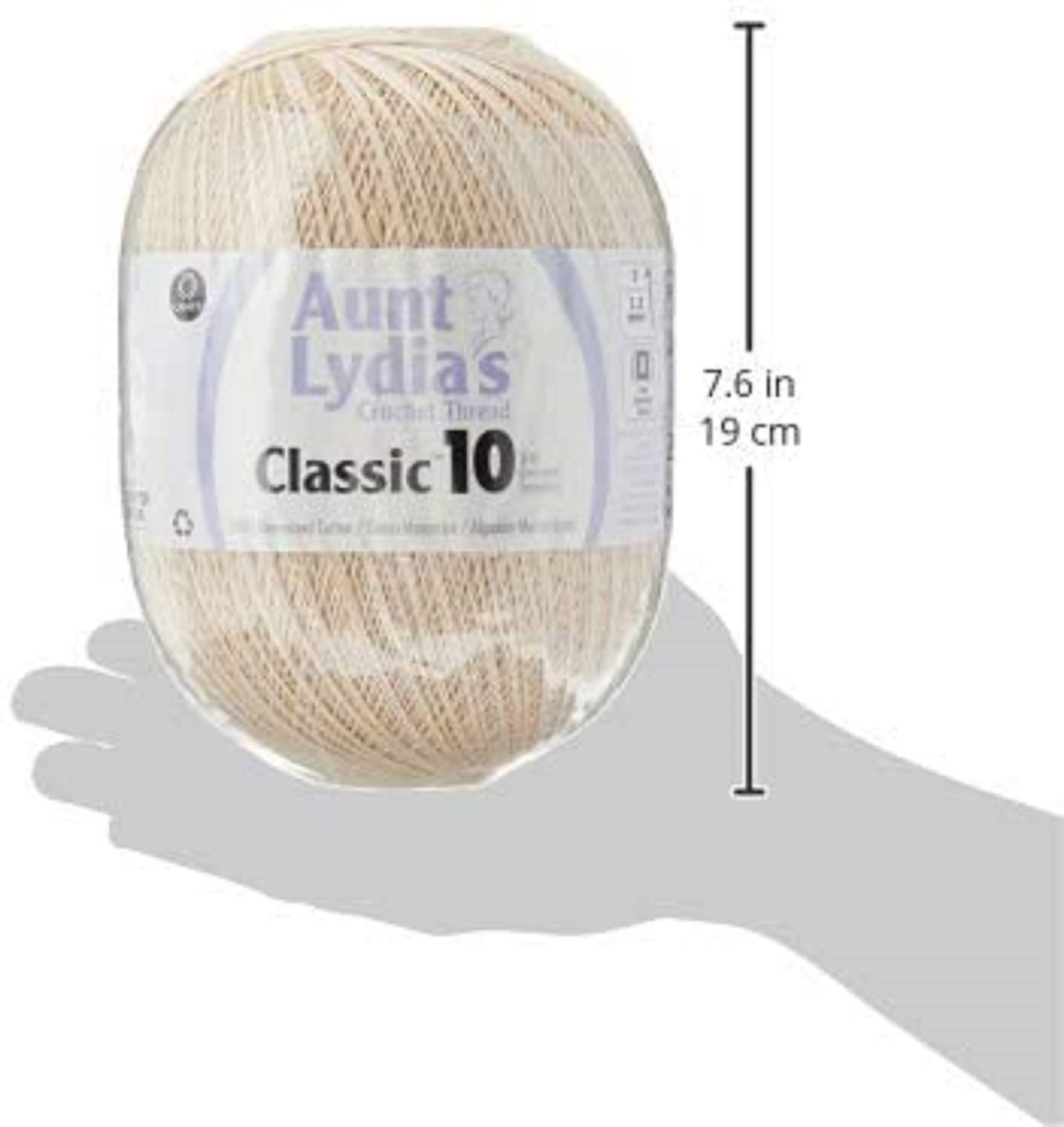 Aunt Lydia Crochet Cotton Jumbo White 1 Pack of Crochet - Cotton - Size 10-2730 Yards - Knitting/Crochet