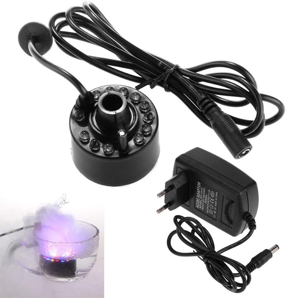 24V AC 12LED Lights Pond Fountain Mist Maker Machine Fogger MisterAC Adaptor Not Included