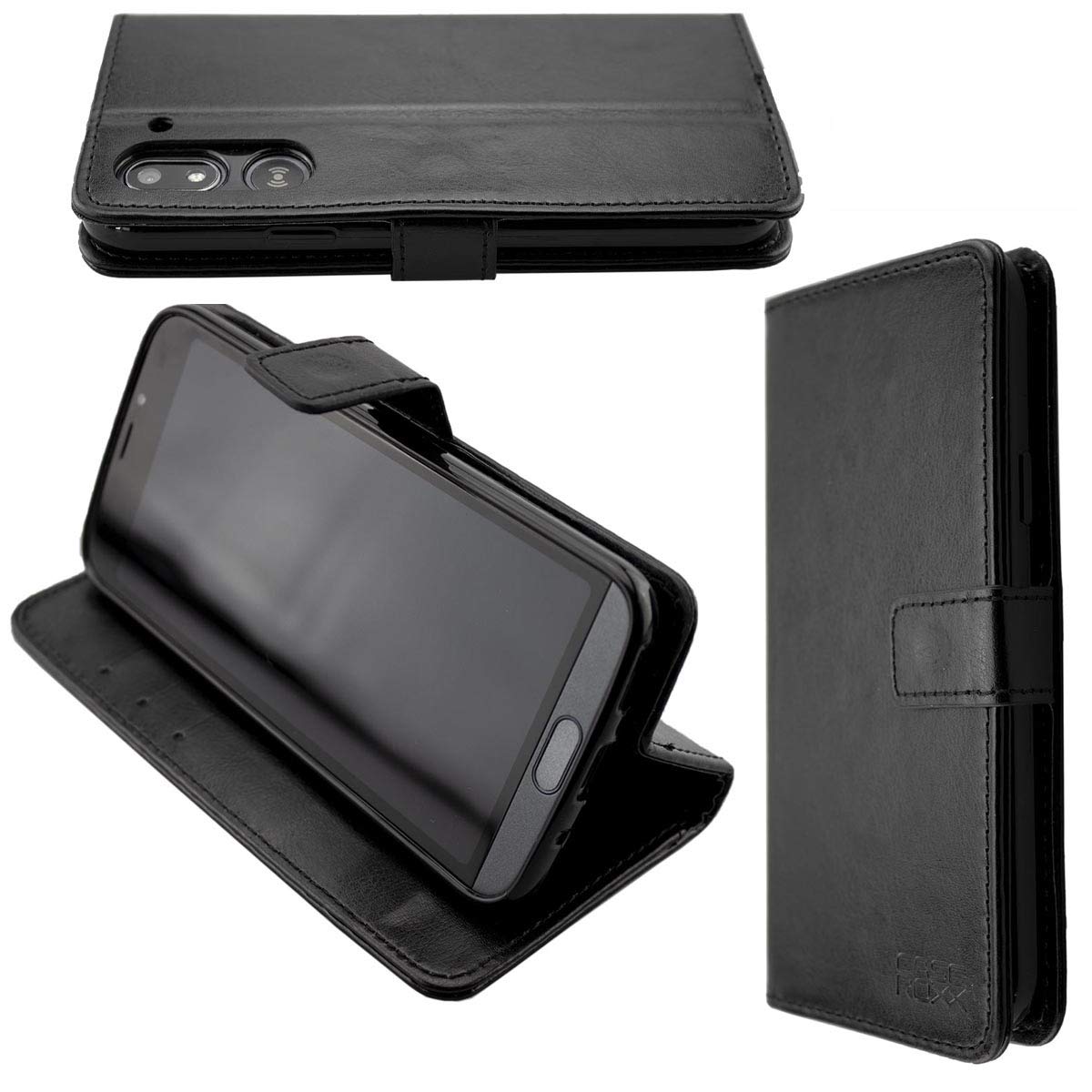 caseroxx Bookstyle-Case for Doro 8050/8050 Plus, Cover, faux leather, black, Card Slots & Magnetic Closure