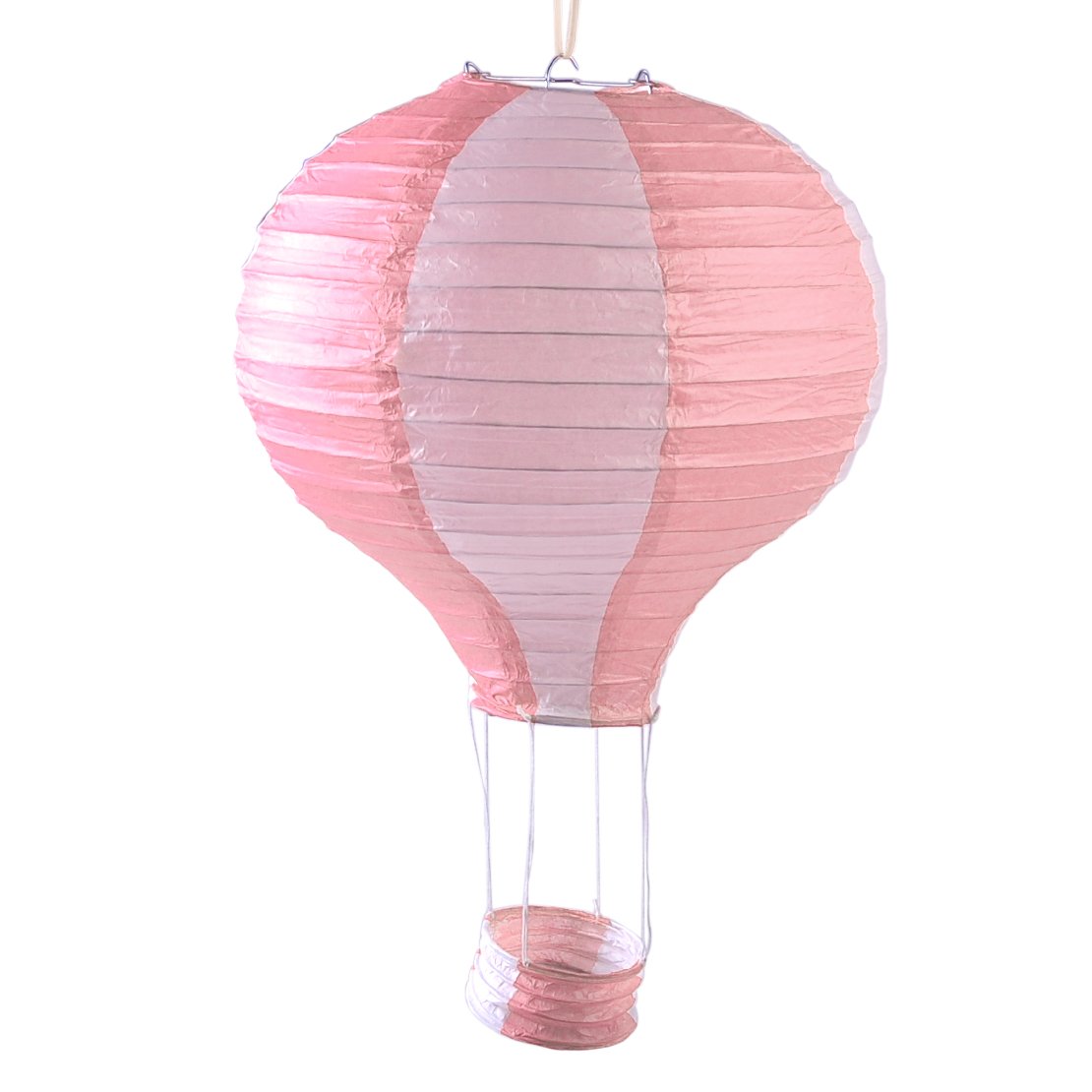 Hot Air Paper Lantern Wedding Party Decoration Craft Lamp Shade (14" (35CM), Pink Stripes)
