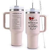 VoziSpace Mother in Law Tumbler Mothers Day Gift with Handle 40oz - Best Funny Mother in Law Mug Gifts for Birthday Mother's Day,WeddingValentine's, Christmas