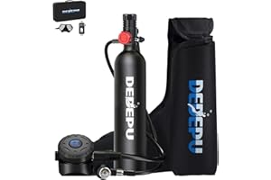DEDEPU Reusable Mini Scuba Tank Within Breathing Capacity for 15-20 Minutes Underwater Dive Portable Lungs Deepest 30 Feet Scuba Diving Gear for Outdoor Mini Diving Tanks Underwater Breathing Device