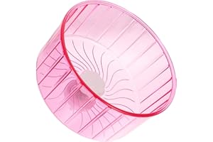UKCOCO Silent Hamster Running Wheel 14-Inch Large Rose Red Plastic Exercise Wheel with Dual Bearings for