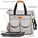 Designer Diaper Bag Backpack & Stroller Straps Unisex for Mom & Dad Multi-Function Fits All Strollers with Changing Pad Large Storage Stylish & Durable Gray