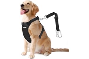 VavoPaw Dog Seat Belt, Safety Vest Dog Car Harness with Adjustable Buckle Dog Seat Belt for Vehicle Nylon Pet Safety Seat Bel
