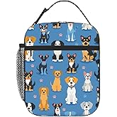 DJYQBFA Cute Dogs Breeds Lunch Box for Women Men Kids Adult Insulated Lunch Bag Reusable Lunch Cooler Tote Bag Portable Lunchbox for School Work Picnic