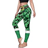 color cosplayer St. Patrick's Day Leggings Shamrock Stretchy Tights Yoga Pants for Women