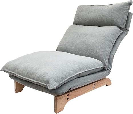 Amazon Raku リクライニング座椅子 折りたたみチェア ソファ 一人掛け ふかふか 厚さ15cm 北欧 あぐら座椅子 ハイバック ヘッド14段階調整 腰6段階調整可能 脱着式 素材 天然木 省スペース おしゃれ こたつ椅子 二つ色可選択 緑 灰 灰 ソファベッド オンライン通販