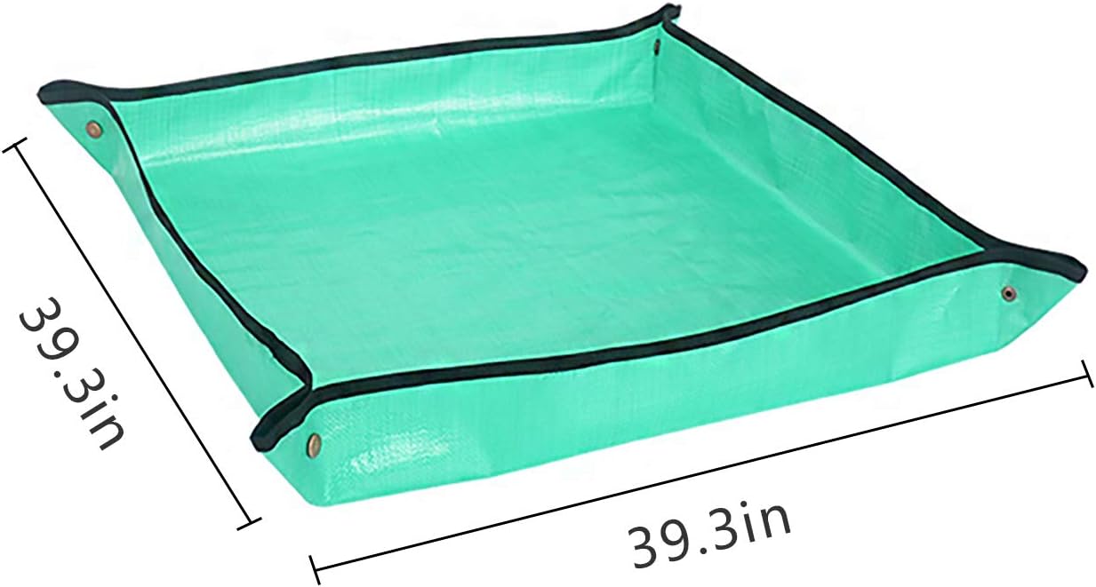 Nwvuop 100cm x 100cm Plant Repotting Mat Waterproof Planting Operation Mat Thicken Indoor Transplanting Planting Tarp Mat, Green - Image 3