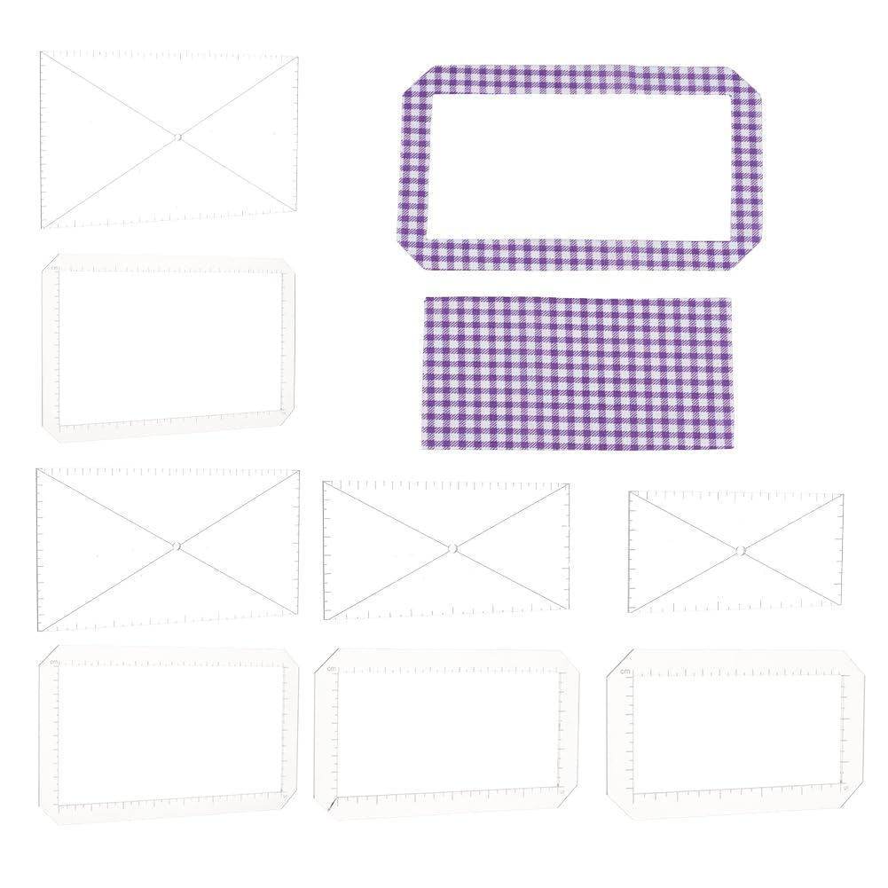 Photo 1 of BENECREAT 8pcs Rectangle Quilting Template, 5x2.5/ 6x3/ 7.5x4/ 8.5x5 inch Acrylic DIY Quilt Block Guide for DIY Hand Patchwork Cutting Craft, 2.7mm Thick