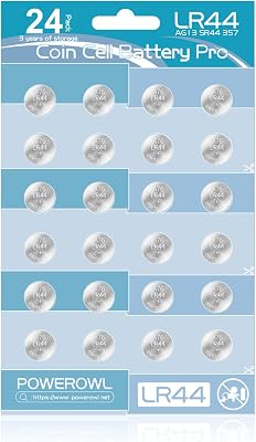 24 X Pilas LR44 AG13 de 1,5 V, Pilas de Botón Alcalinas A76, 357, LR44H, SR44 para Relojes