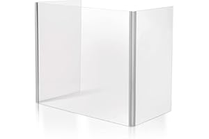 M&T Displays Foldable Sneeze Guard Cough Barrier Protective Shield Portable Student Desk Divider Screen Clear Table Panel for Classroom School 18x16x9 Inch