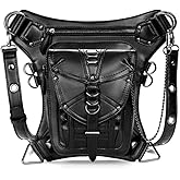 Rullar Waterproof Waist Bag Tactical Drop Leg Bag Outdoor Bike Cycling Hiking Fanny Pack Hip/Thigh Bag Pouch Shoulder Crossbody Bag Black