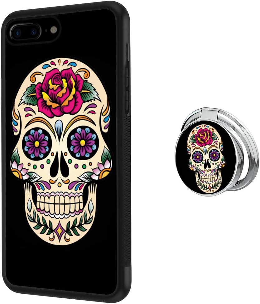 Hynina Phone Case and Phone Ring Buckle Compatible for iPhone 7 Plus 8 Plus - Sugar Skull