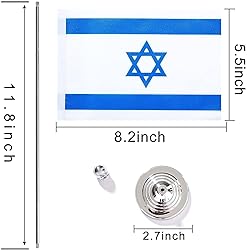 WXTWK 2 Pack Israel Flag israeli Desk Flag Small