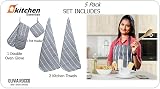 Olivia Rocco 5pc Kitchen Set: Apron, Oven Mitts, Pot Holder, Tea Towels - view 3