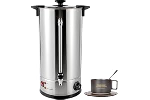TDIRINAR Hot Water Dispenser, 25L/6.6 gal Commercial Stainless Steel Electric Hot Water Boiler With Double-layer Barrel Wall, Portable Thermostable Tea Urn Coffee Boiler With Practical Faucet For Hot Drinks