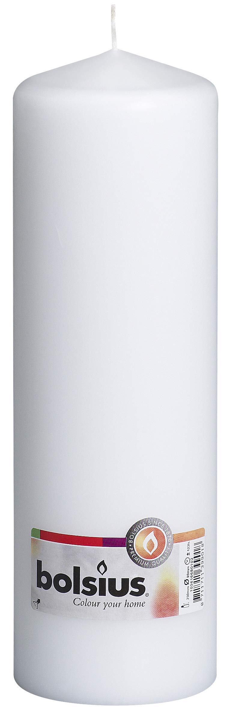 Bolsius Outdoor/Indoor Pillar Candle 250x80mm - White