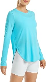 G4Free Women's UPF 50+ Long Sleeve Shirt UV Sun Protection Lake Blue