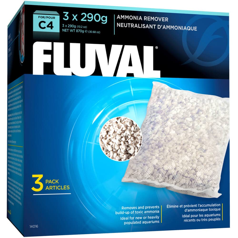 Fluval C4 Ammonia Remover 870g Pack of 3