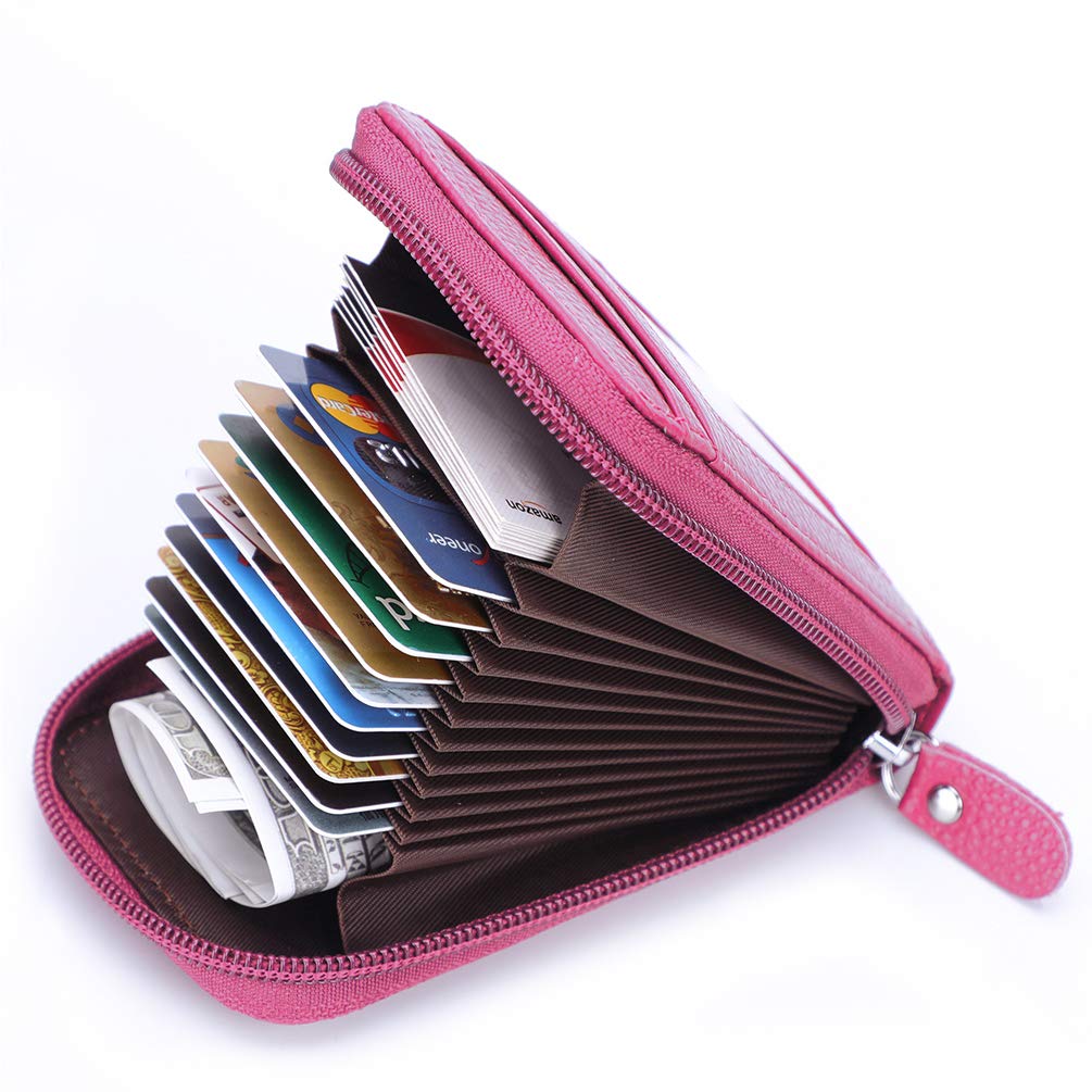 Leather Credit Card Holder with Zipper Genuine Protector RFID eBay
