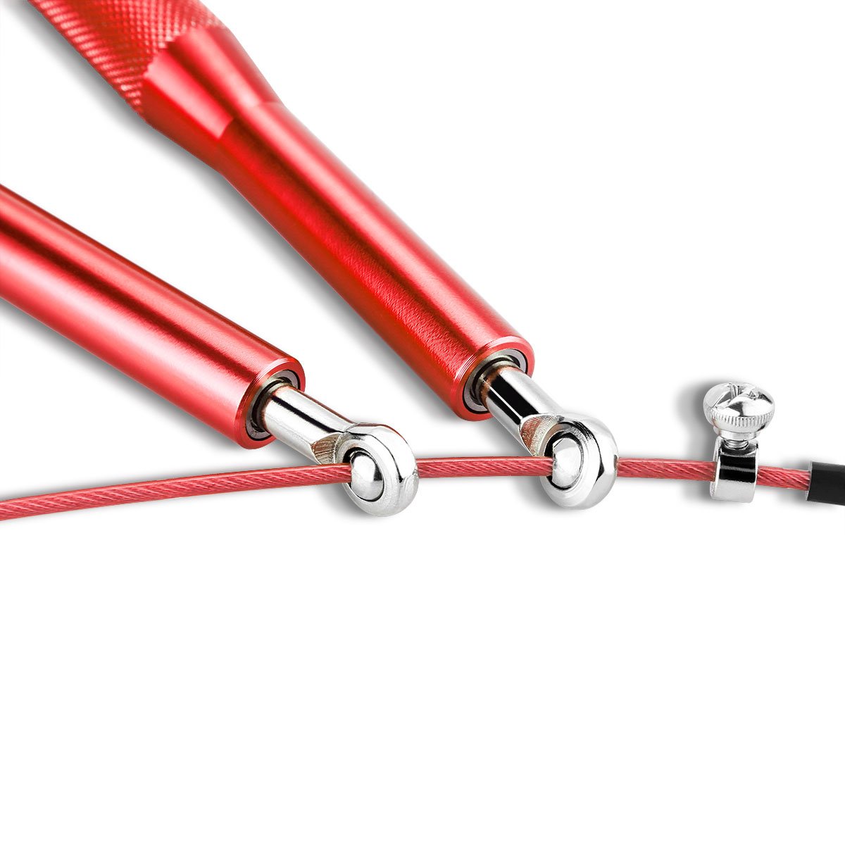 Fypo Jump Rope, Adjustable Fitness Training Boxing WOD MMA High Speed Skipping Exerciser Jumping Workout Easy to Carry Premium Quality 10 ft Cable(Rose Red)