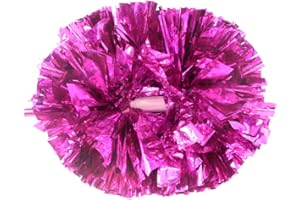 Lovecheer 2PCS/6PCS Metallic Pom Poms Cheerleading with Baton Handle Cheer Pompoms for Kids Adults Team Sports Spirit Party Cheering