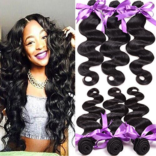 Shireen Hair Malaysian Body Wave 3 Bundle Deals Malaysian Virgin Hair Body Wave Bundles 8A Malaysian Hair Unprocessed Human Hair Extensions Natural Black (12 14 16)