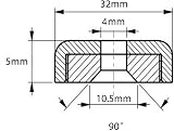 FINDMAG 4 Pcs Magnets 32 x 5 mm 90 LB Neodymium Countersunk Hole view 4