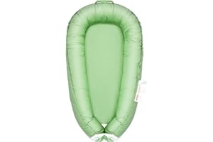 ZAAEOU Baby Lounger, Infant Nest Cover, Newborn Lounger Cover Co Sleeper for Baby 0-24 Months, 100% Cotton Breathable Cosleeper for Baby in Bed, Soft Baby Essentials Gifts, Machine Washable (Green)