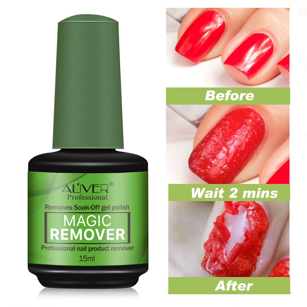 2Pack Magic Nail Polish Remover, Professional Easily & Quickly Removes Soak-Off Gel Nail Polish in 3-5 Minutes, Don't Hurt Nails : Beauty